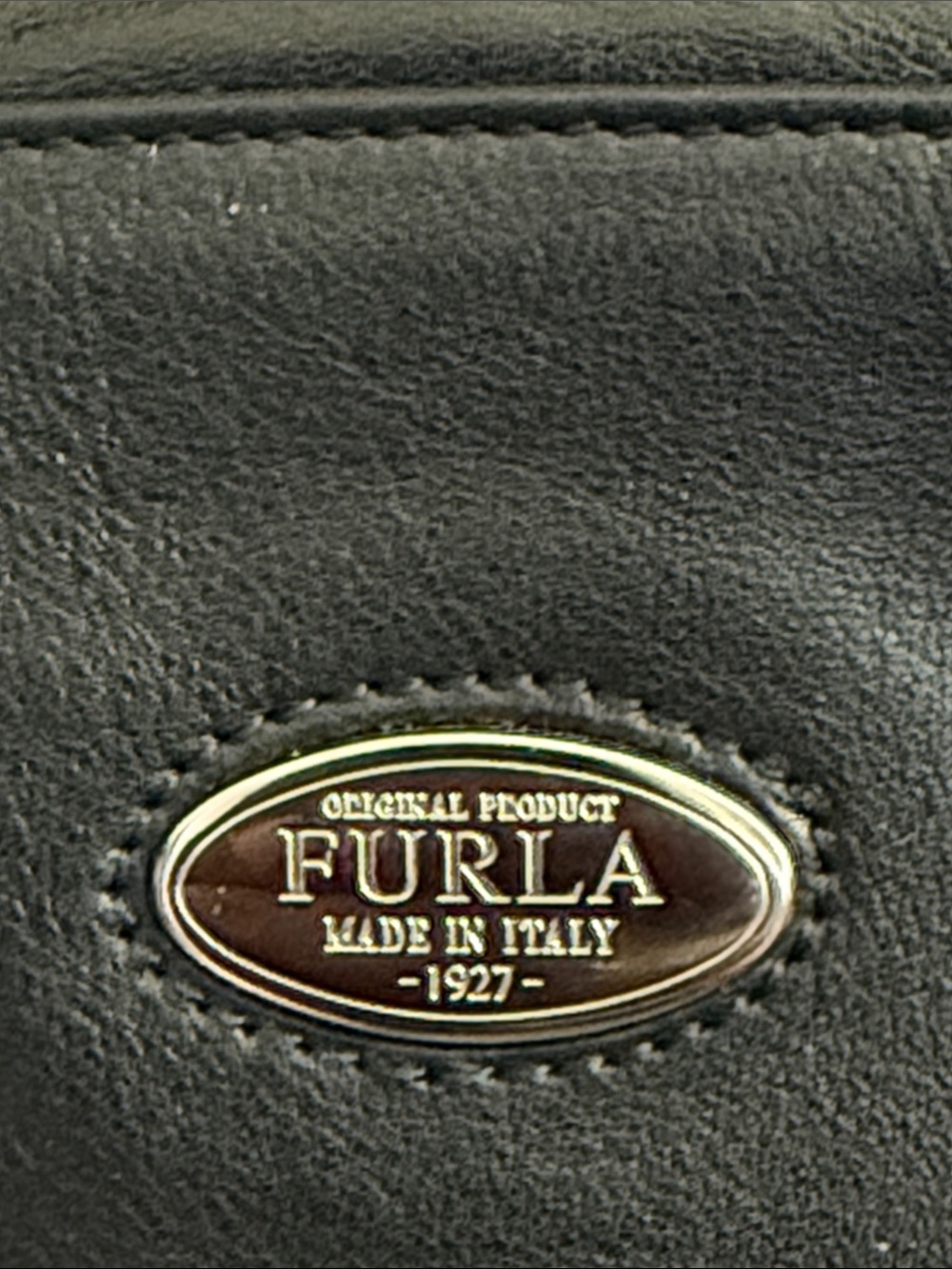 Vintage Furla Black Leather Dome Shoulder Bag With Silver Logo Made in Italy - Picture 8 of 17
